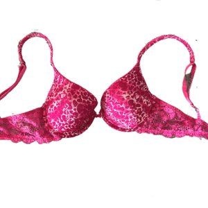 Victoria's Secret Pink Leopard Push-Up Bra 34C